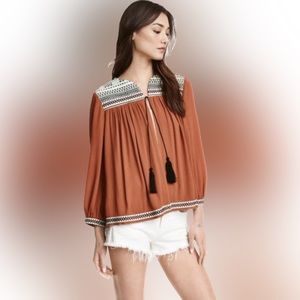 H&M Boho Style Crinkled Blouse Jacket with Open Front